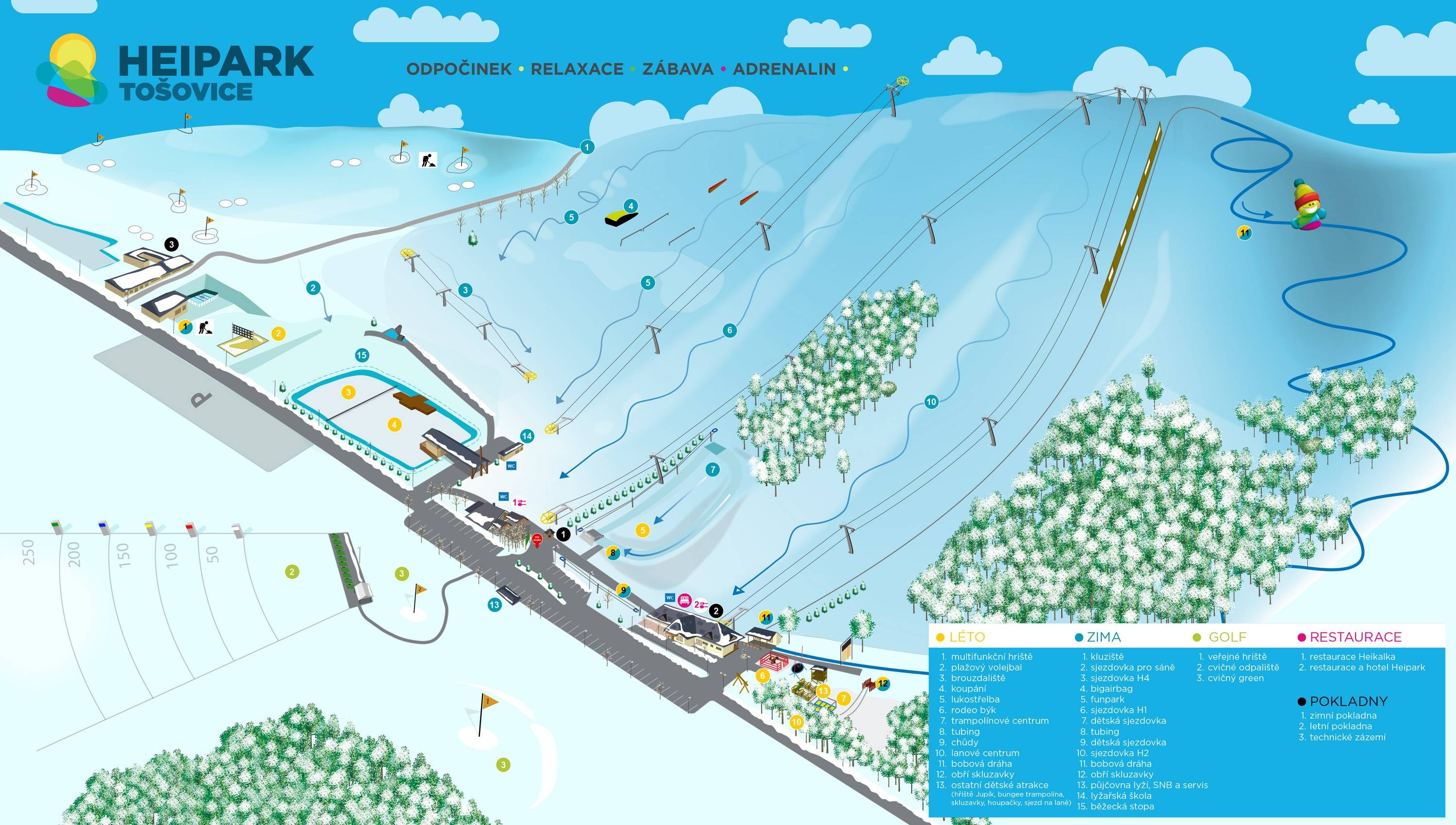 HEIpark Tošovice trail map