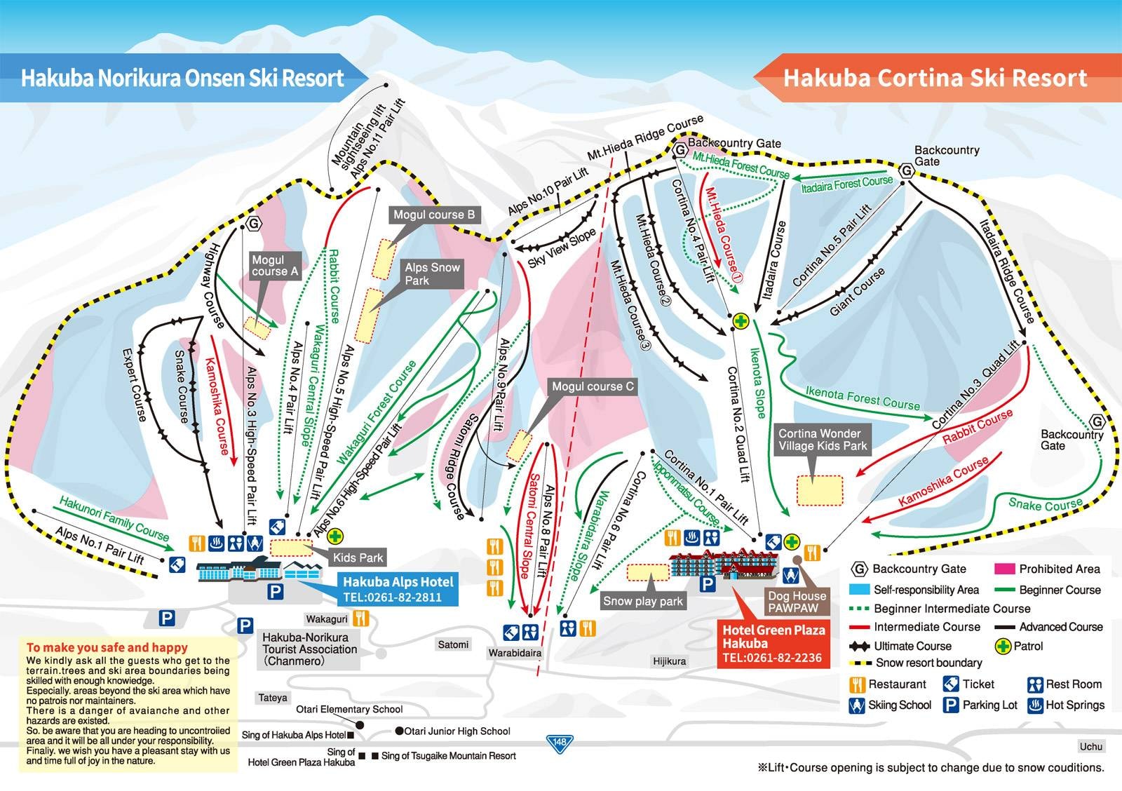 Hakuba Norikura trail map