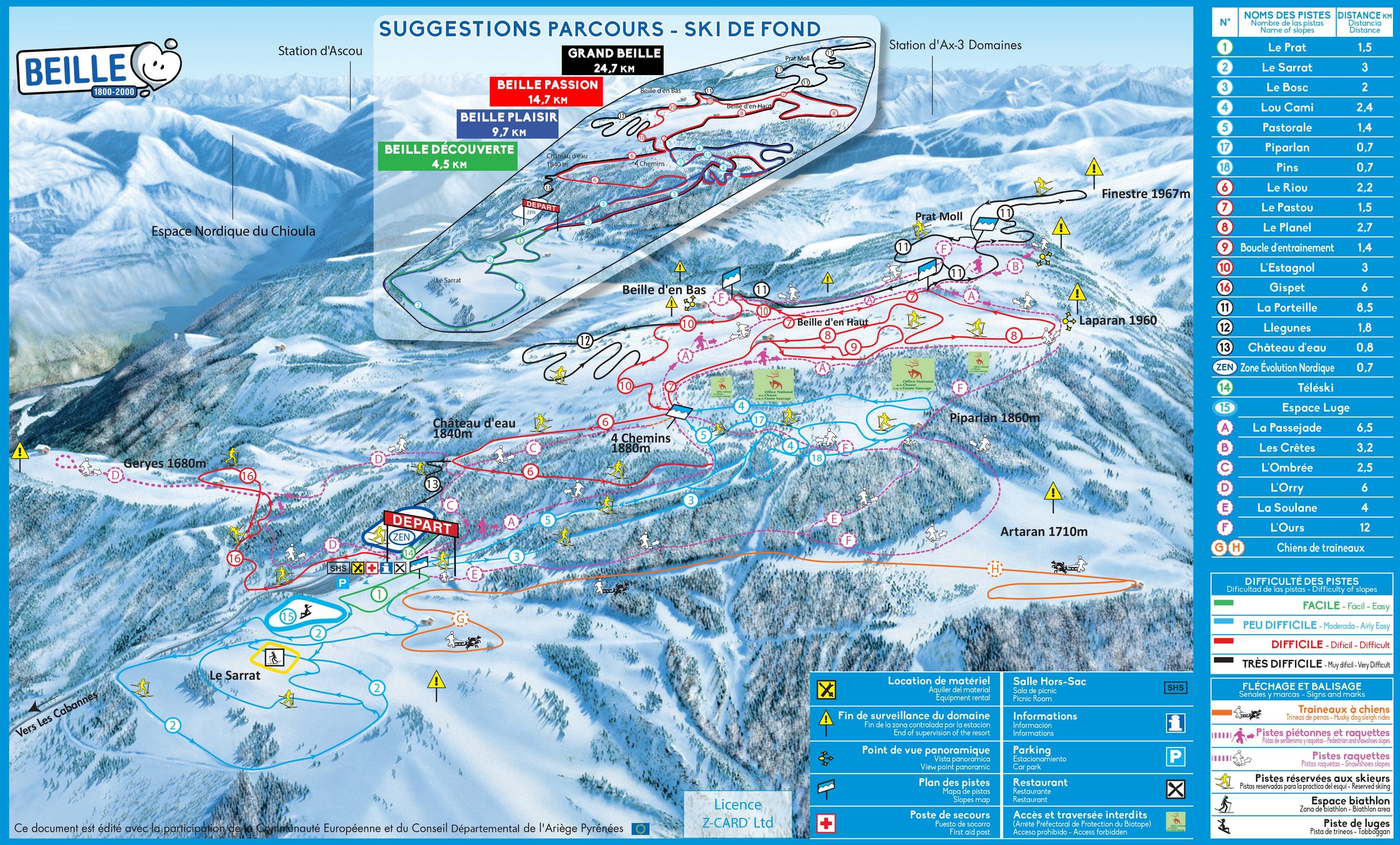 Plateau de Beille trail map