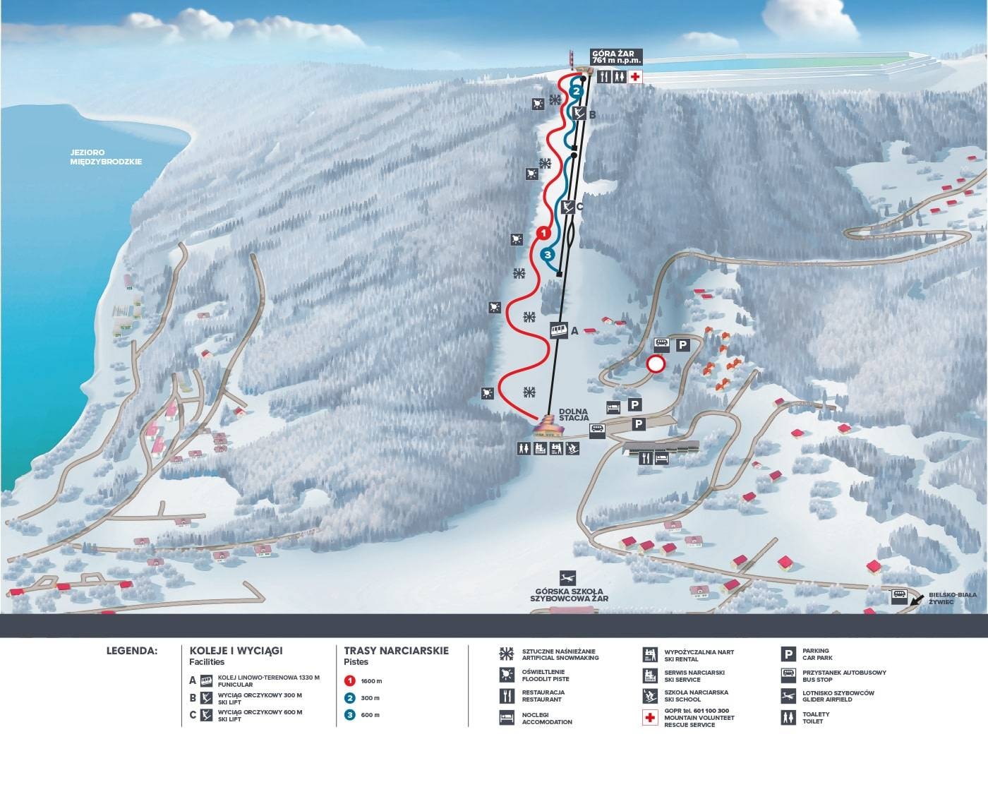 Góra Żar – Miedzybrodzie Zywieckie trail map