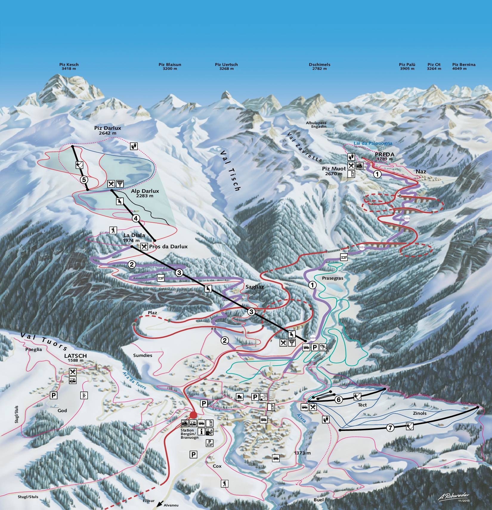 Darlux – Bergün trail map
