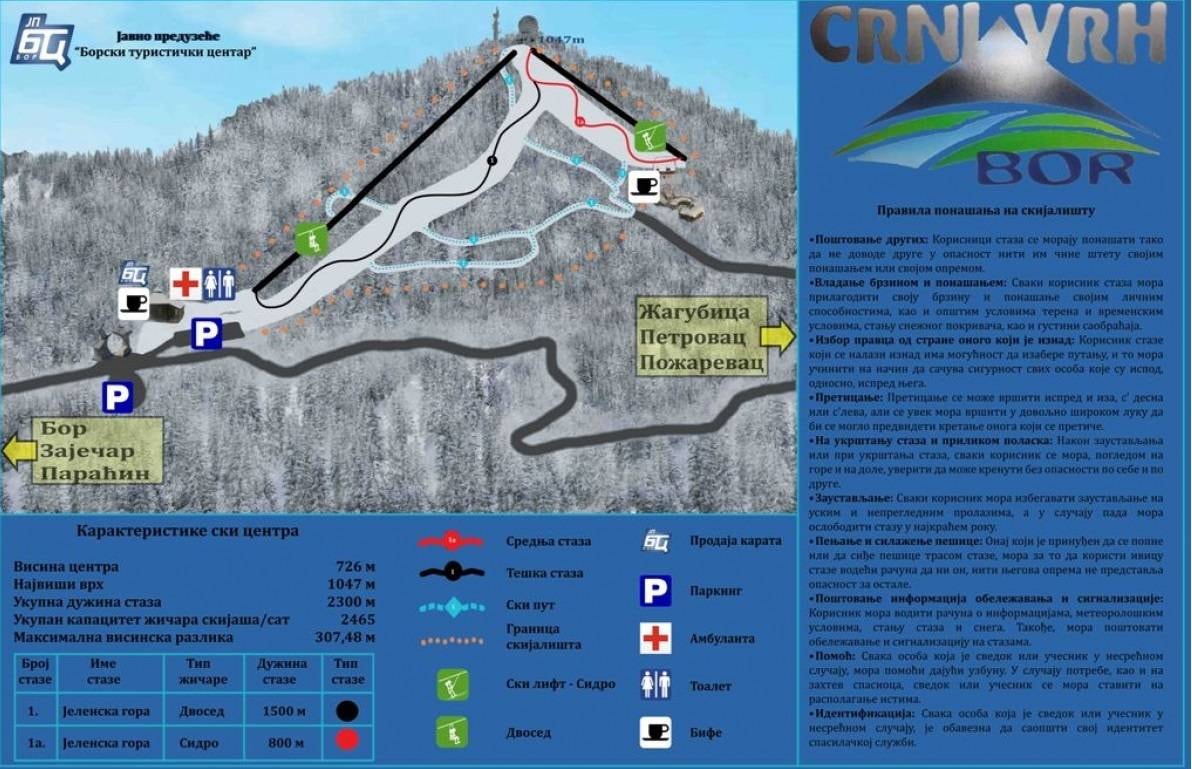 Crni vrh – Bor trail map
