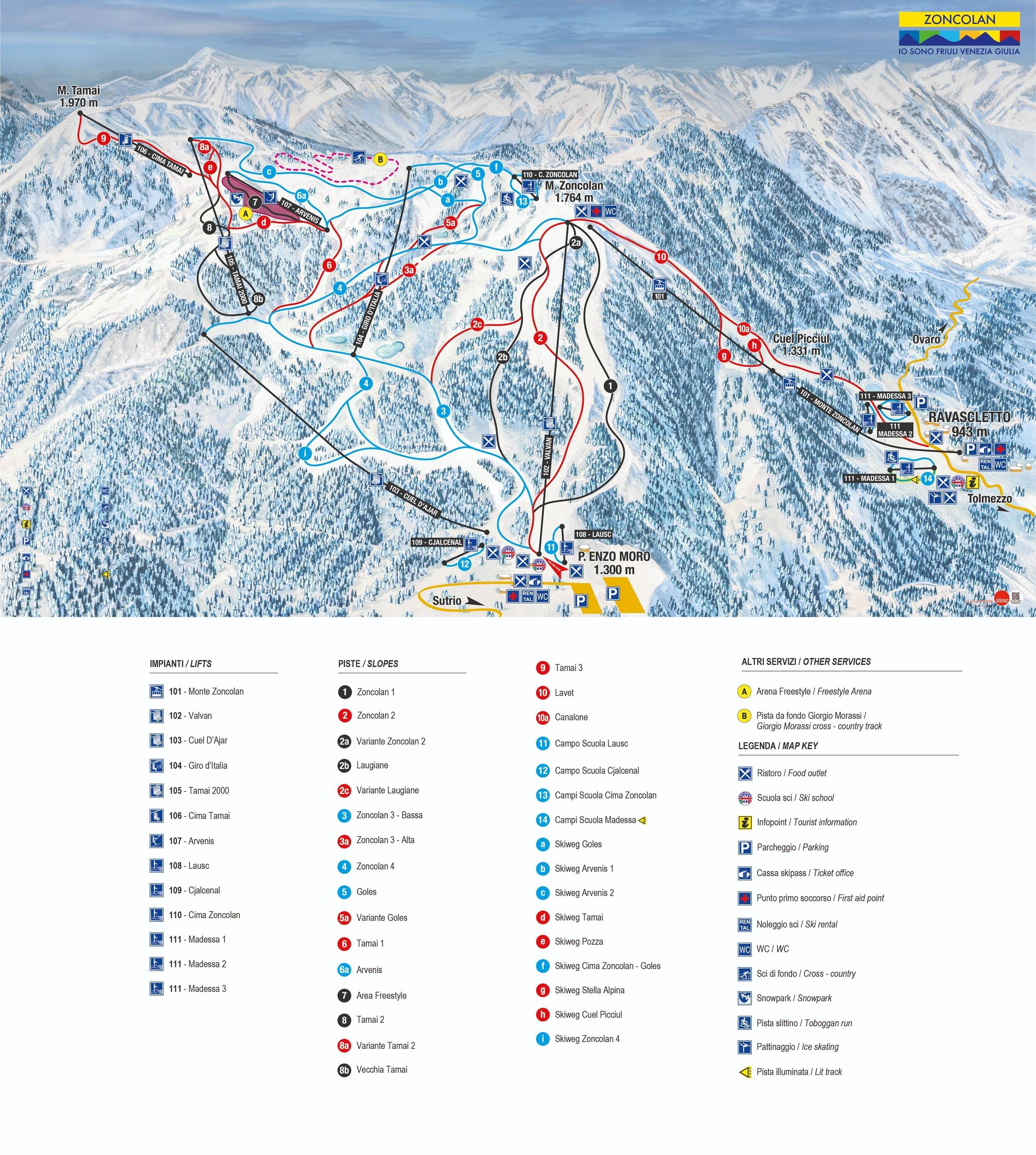 Zoncolan – Ravascletto/Sutrio trail map