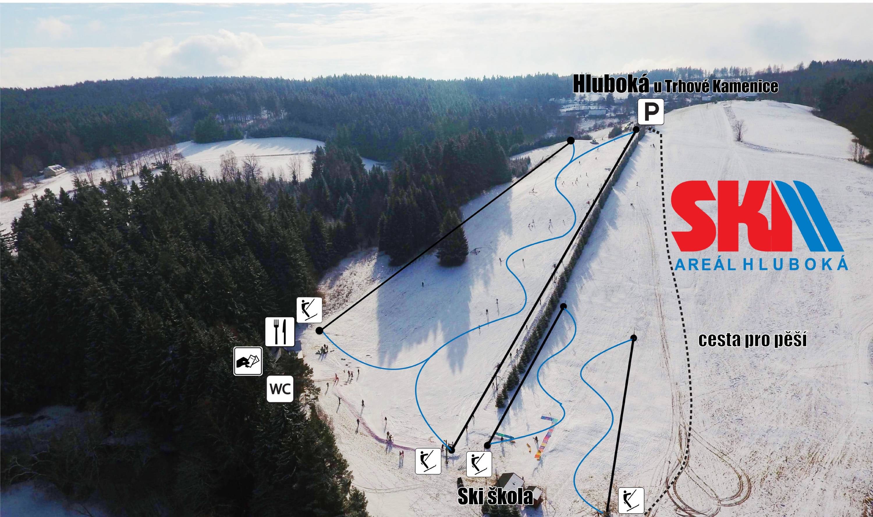 Hluboká u Trhové Kamenice trail map