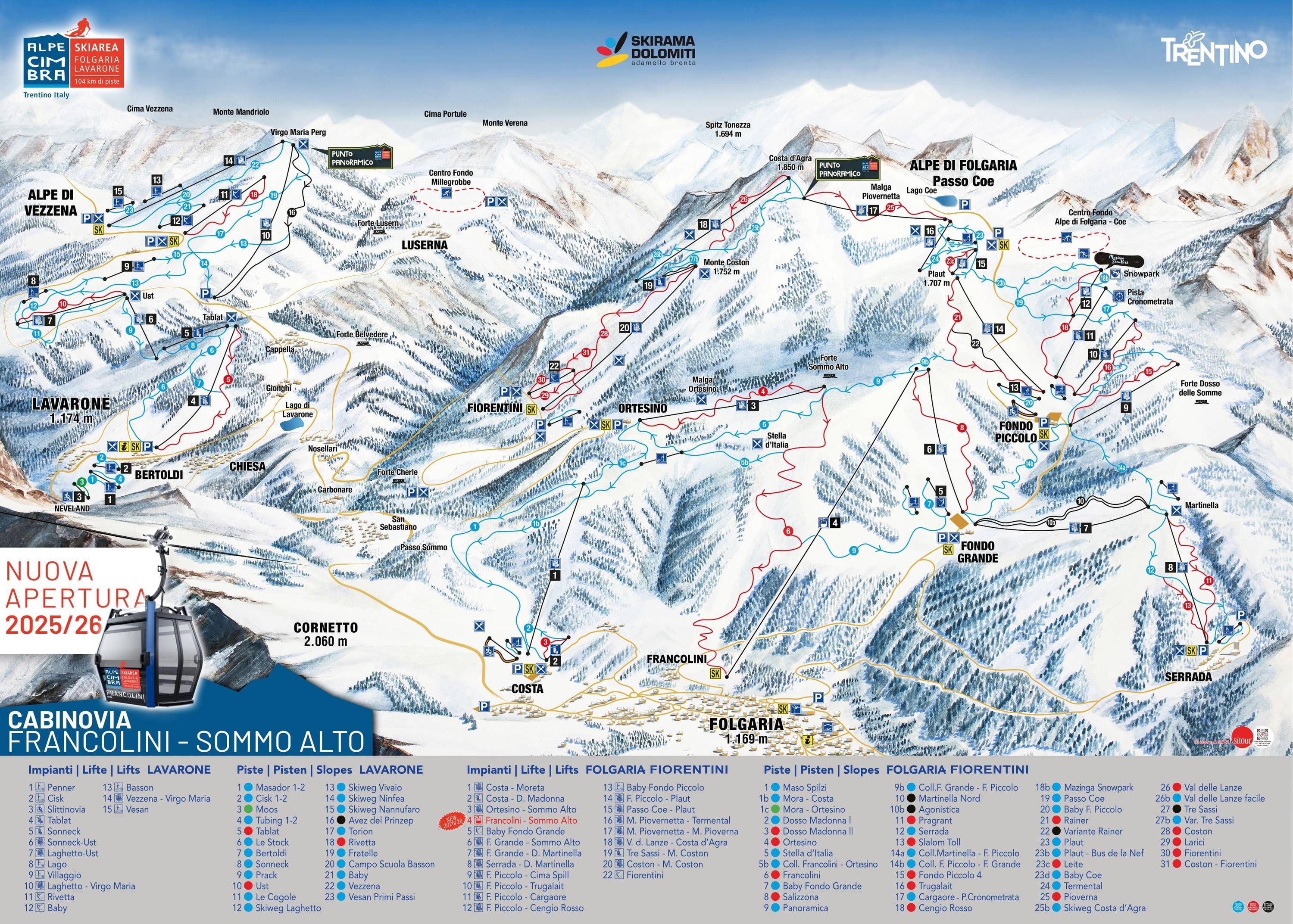 Folgaria/Fiorentini trail map