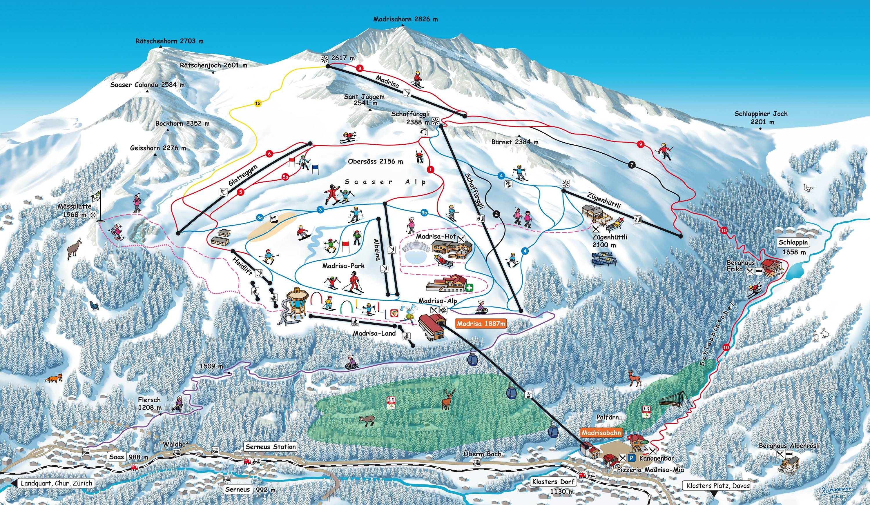 Madrisa (Davos Klosters) trail map