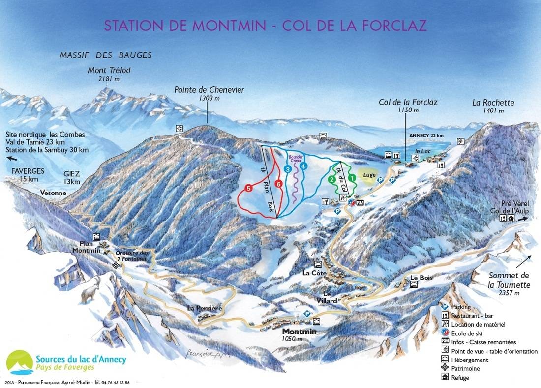 Montmin trail map