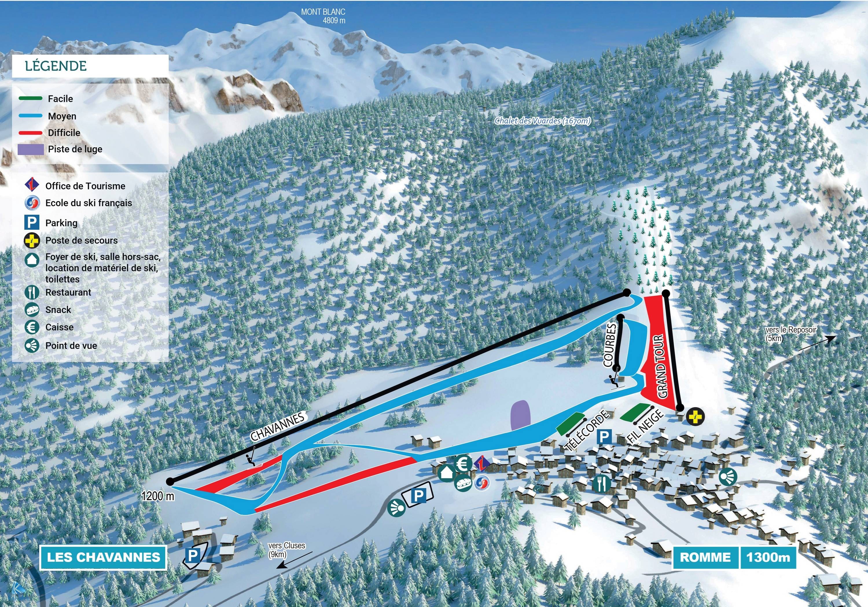 Romme – Nancy-sur-Cluses trail map