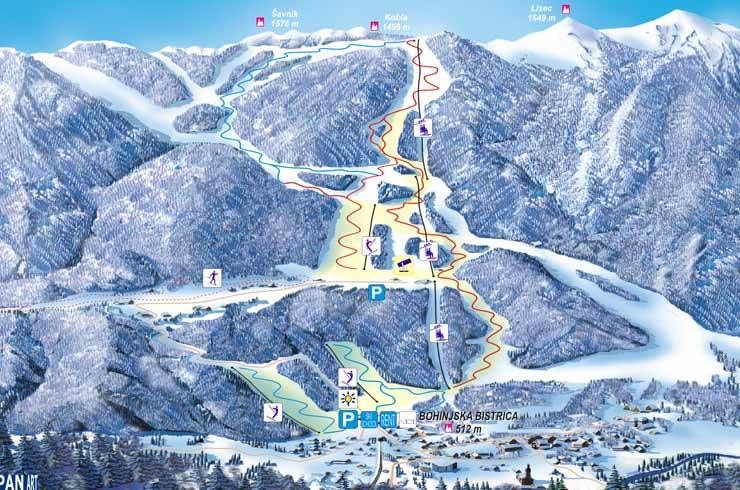 Kobla – Bohinj trail map
