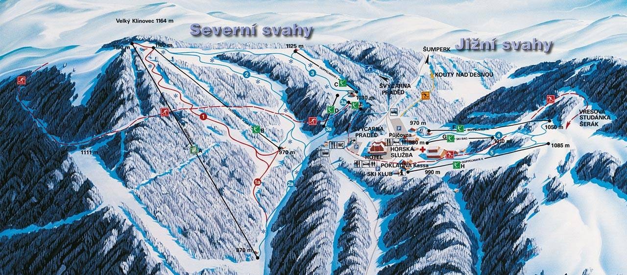 Červenohorské sedlo trail map