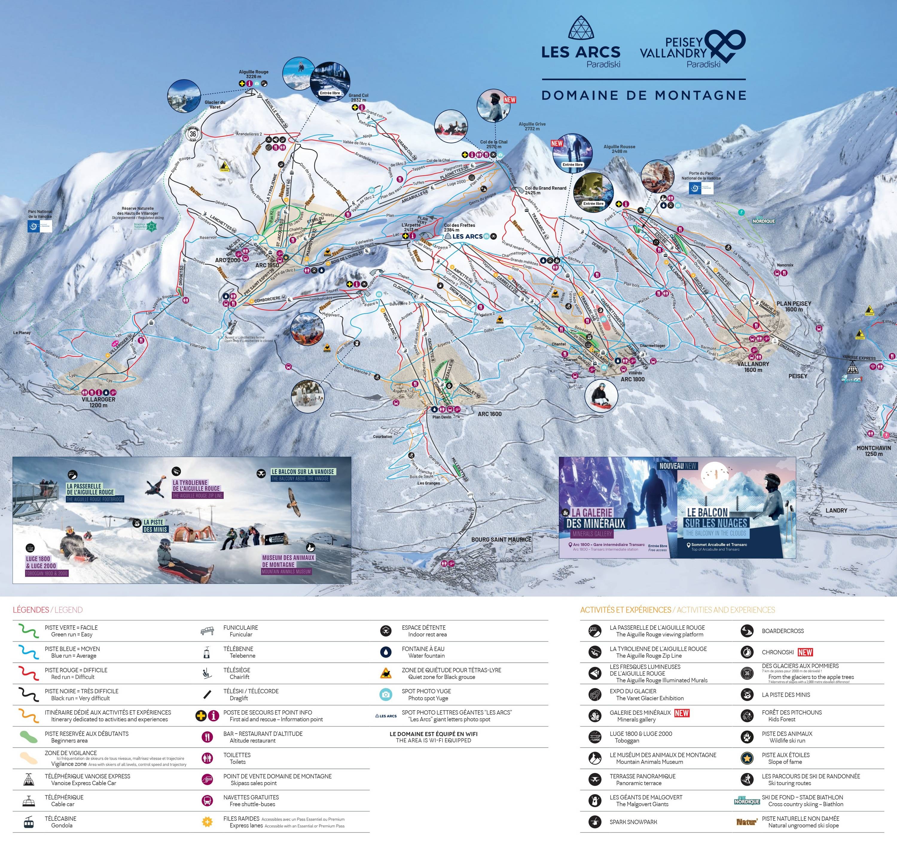 Les Arcs/Peisey-Vallandry (Paradiski) trail map
