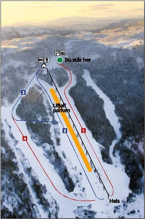 Lifjell trail map