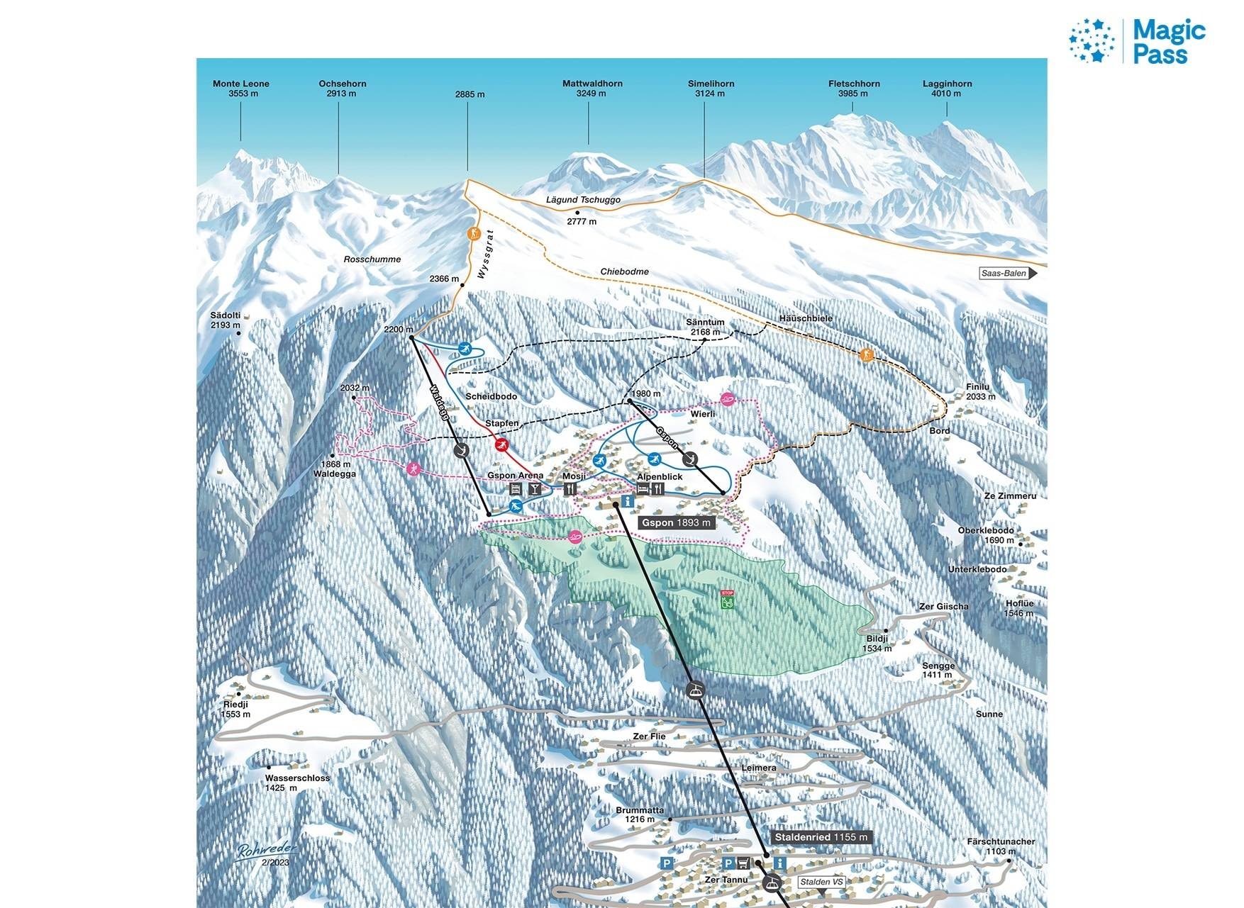 Gspon (Staldenried) trail map