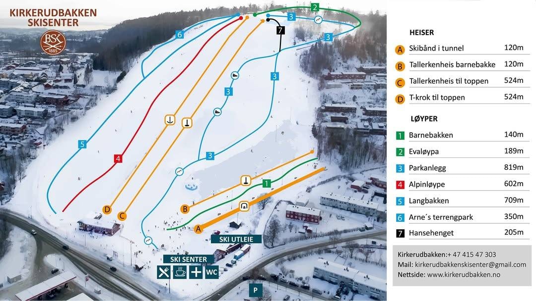 Kirkerud trail map