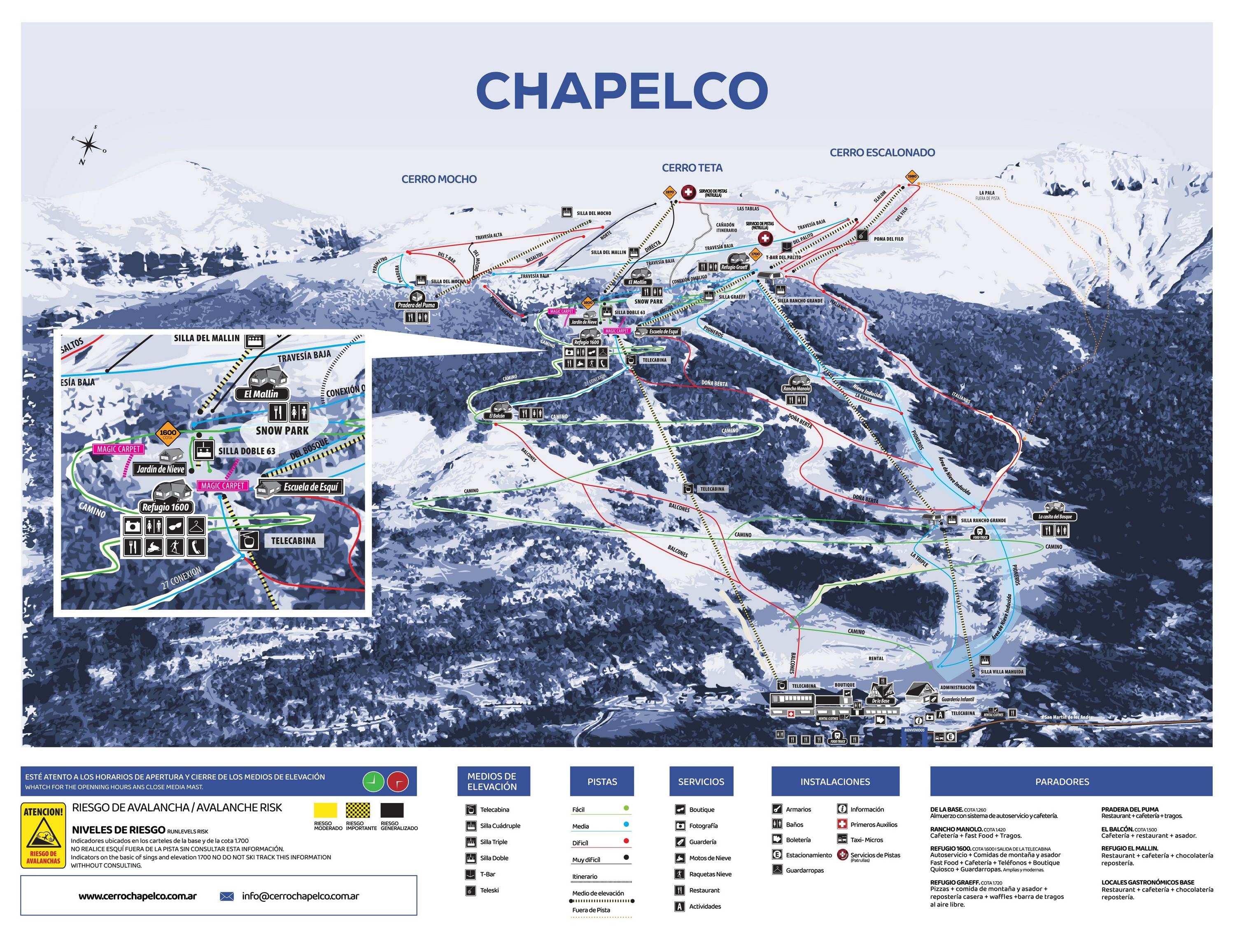 Chapelco trail map