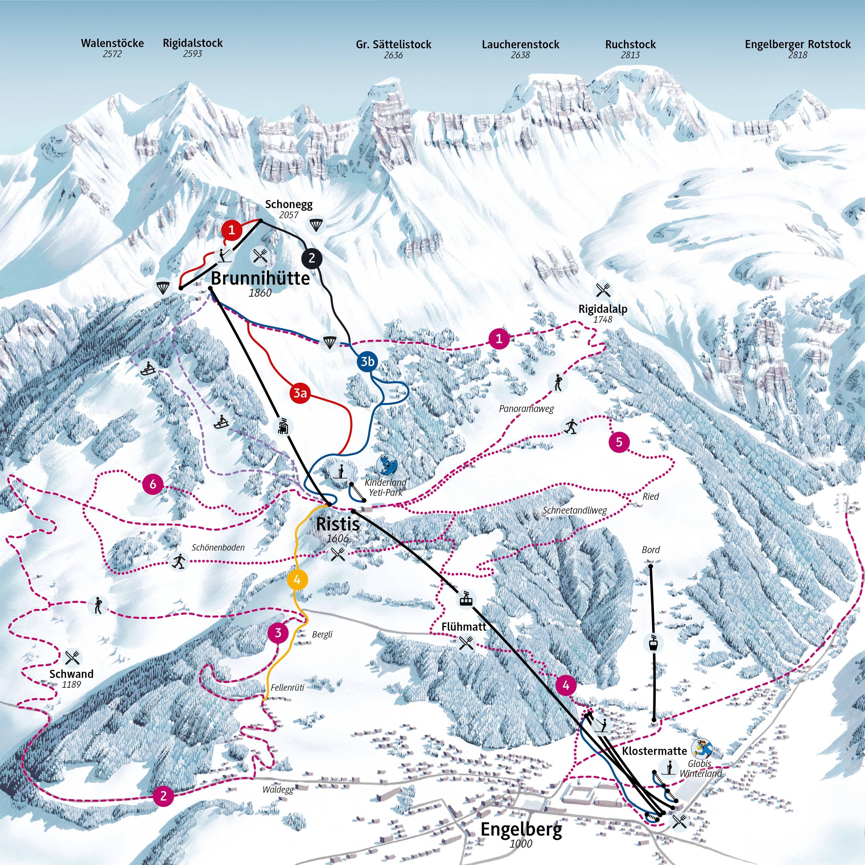Brunni – Engelberg trail map