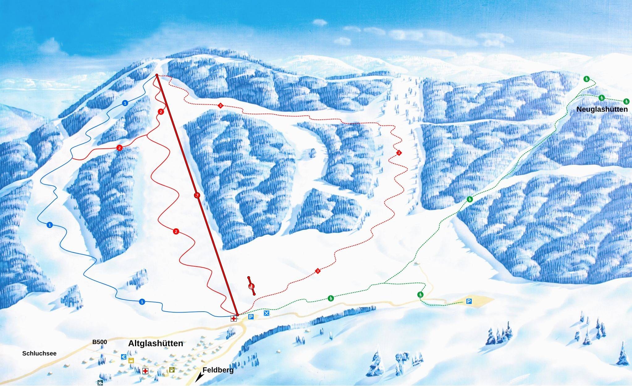Schwarzenbachlift – Altglashütten trail map