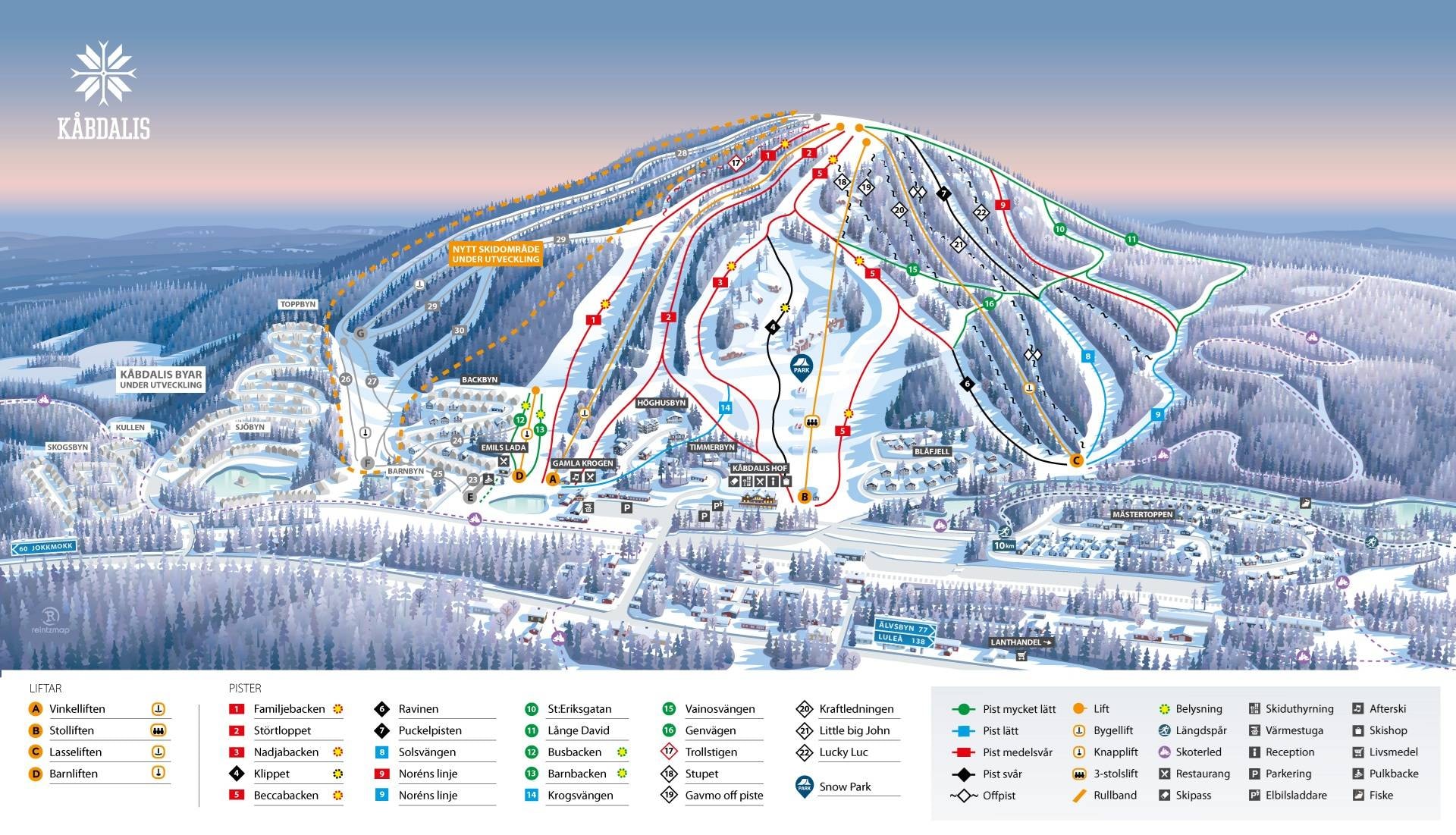 Kåbdalis trail map