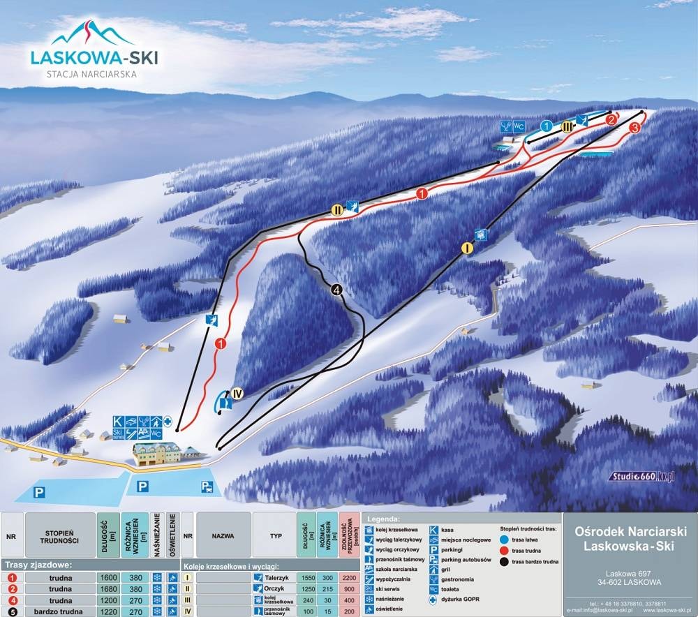 Kamionna – Laskowa trail map