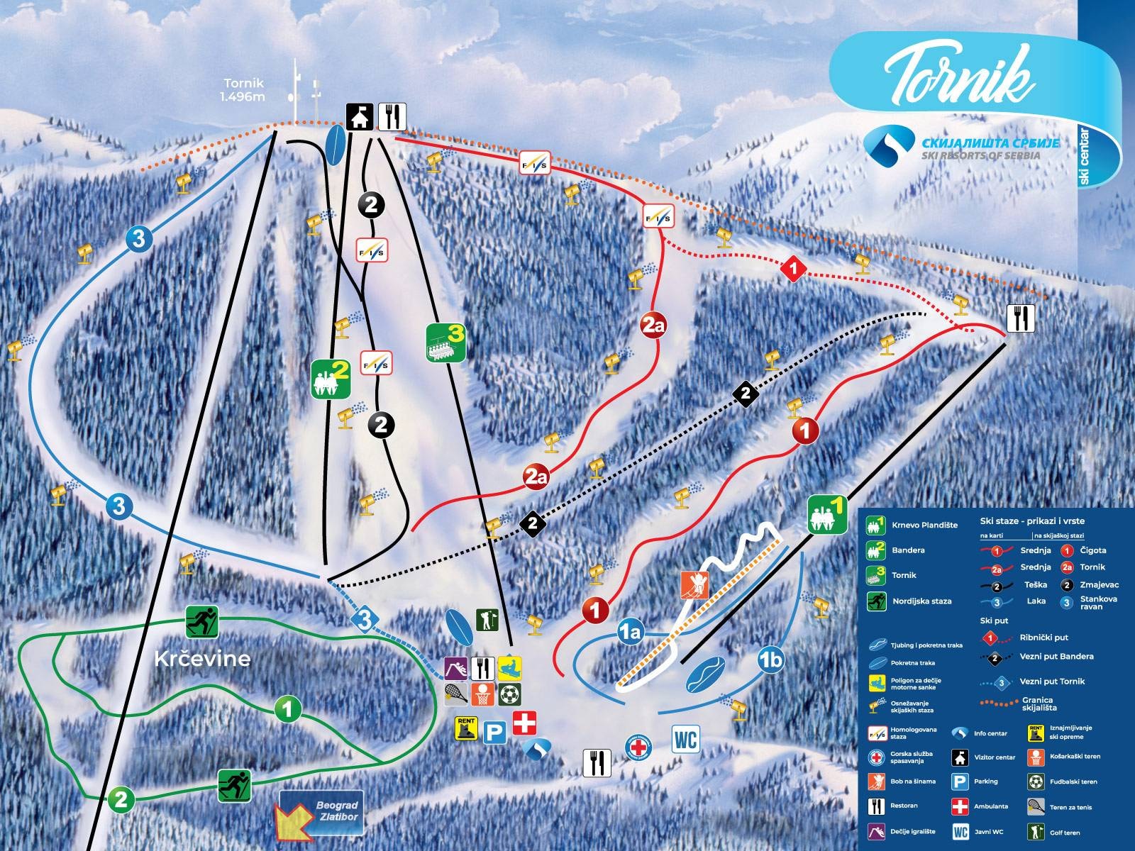 Tornik – Zlatibor trail map