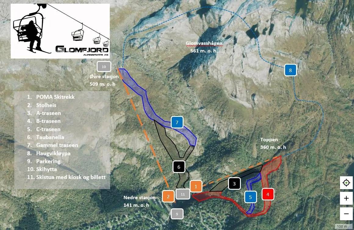 Glomfjord trail map
