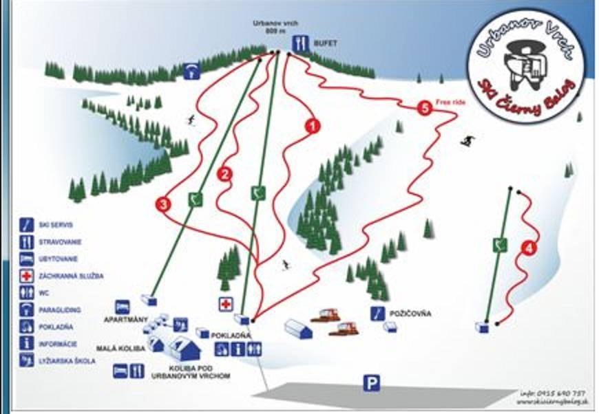 Čierny Balog trail map