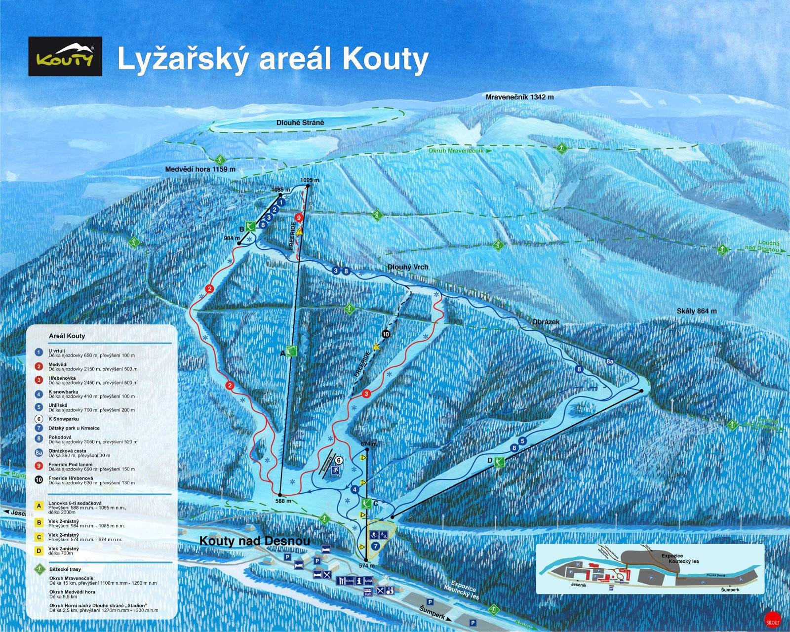 Kouty nad Desnou trail map