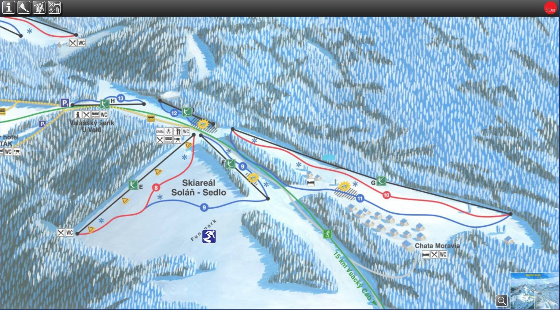 Čarták – Soláň-Sedlo trail map