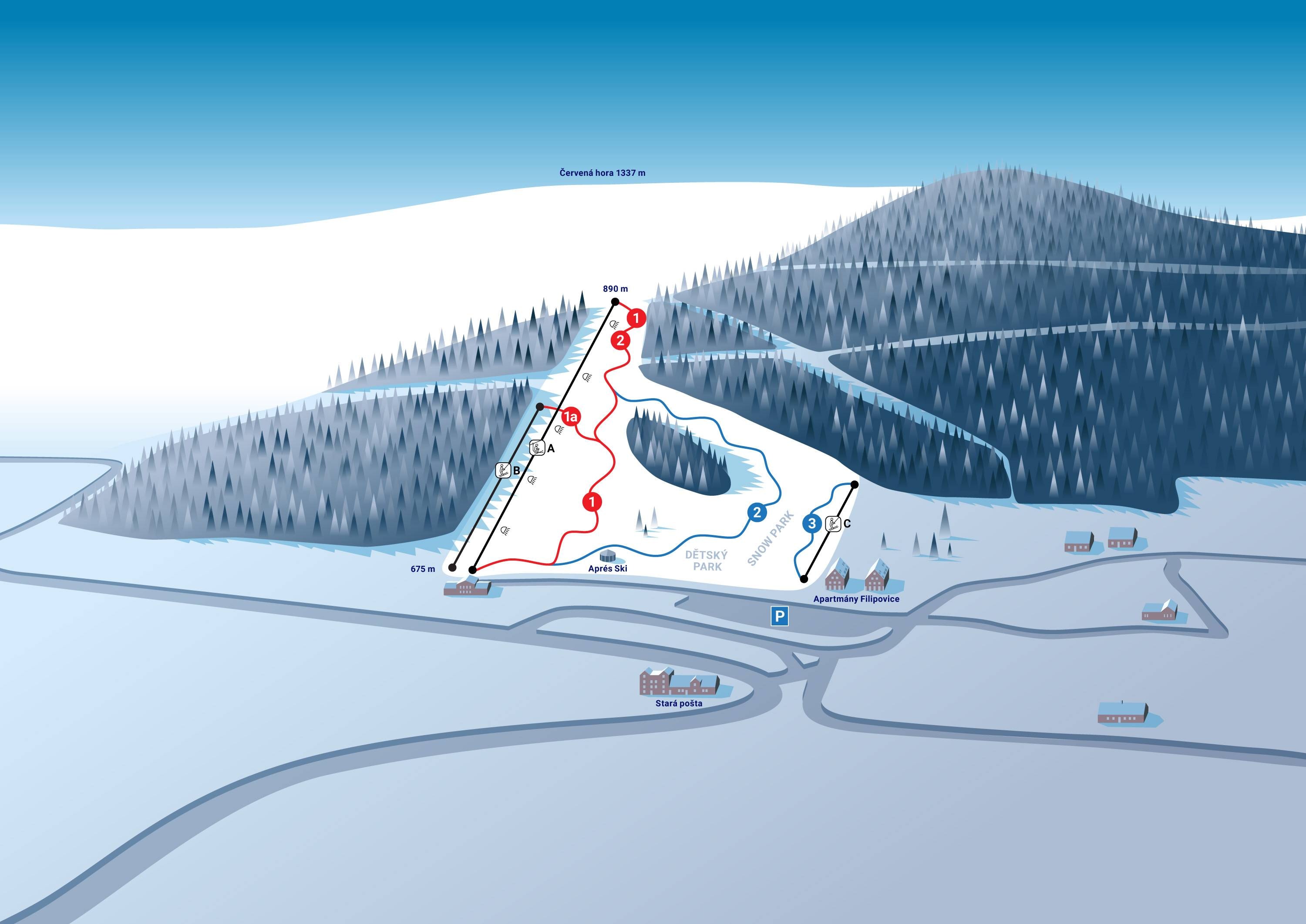 Filipovice Skipark trail map