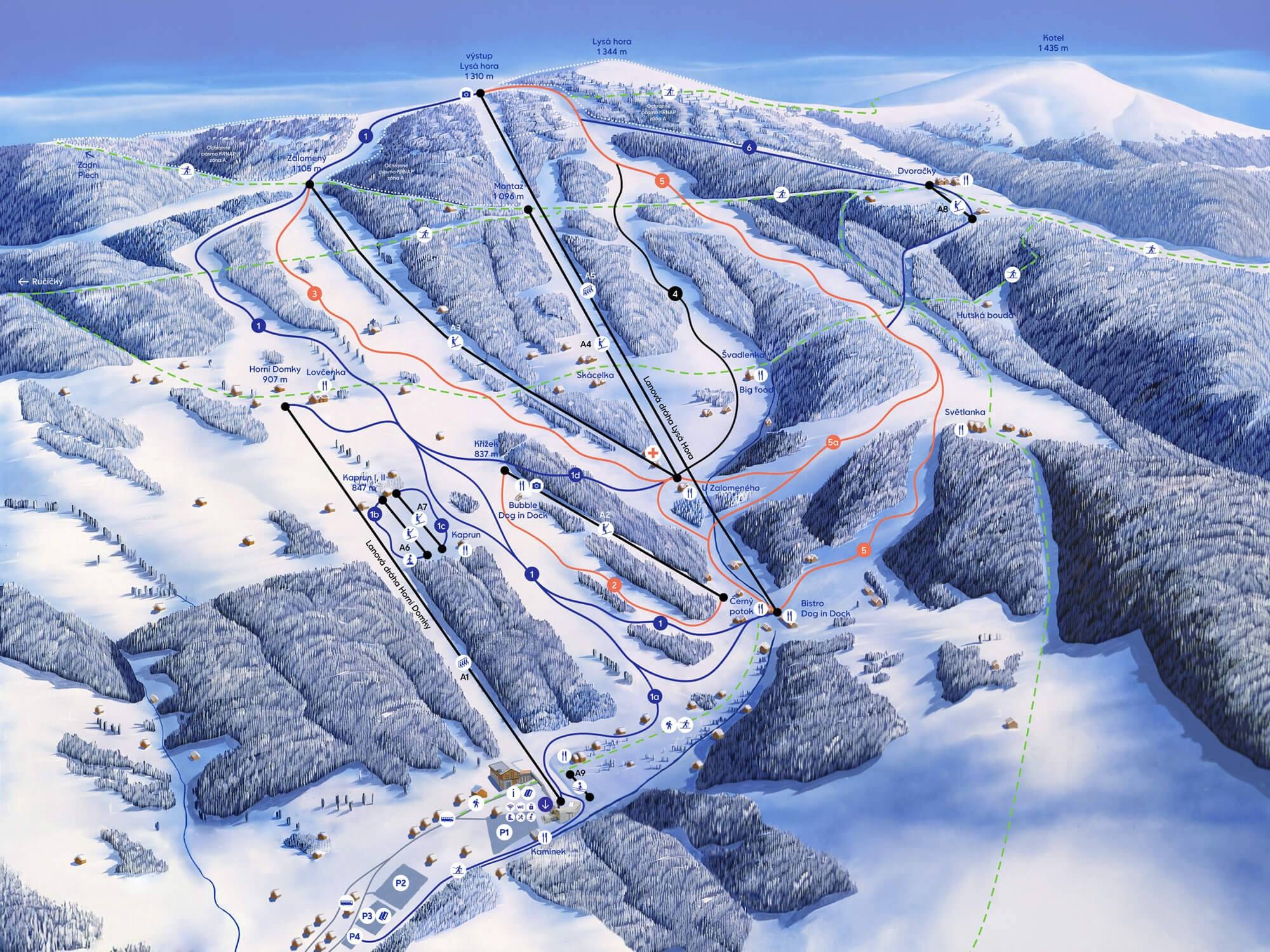 Nahoru Resort Rokytnice trail map