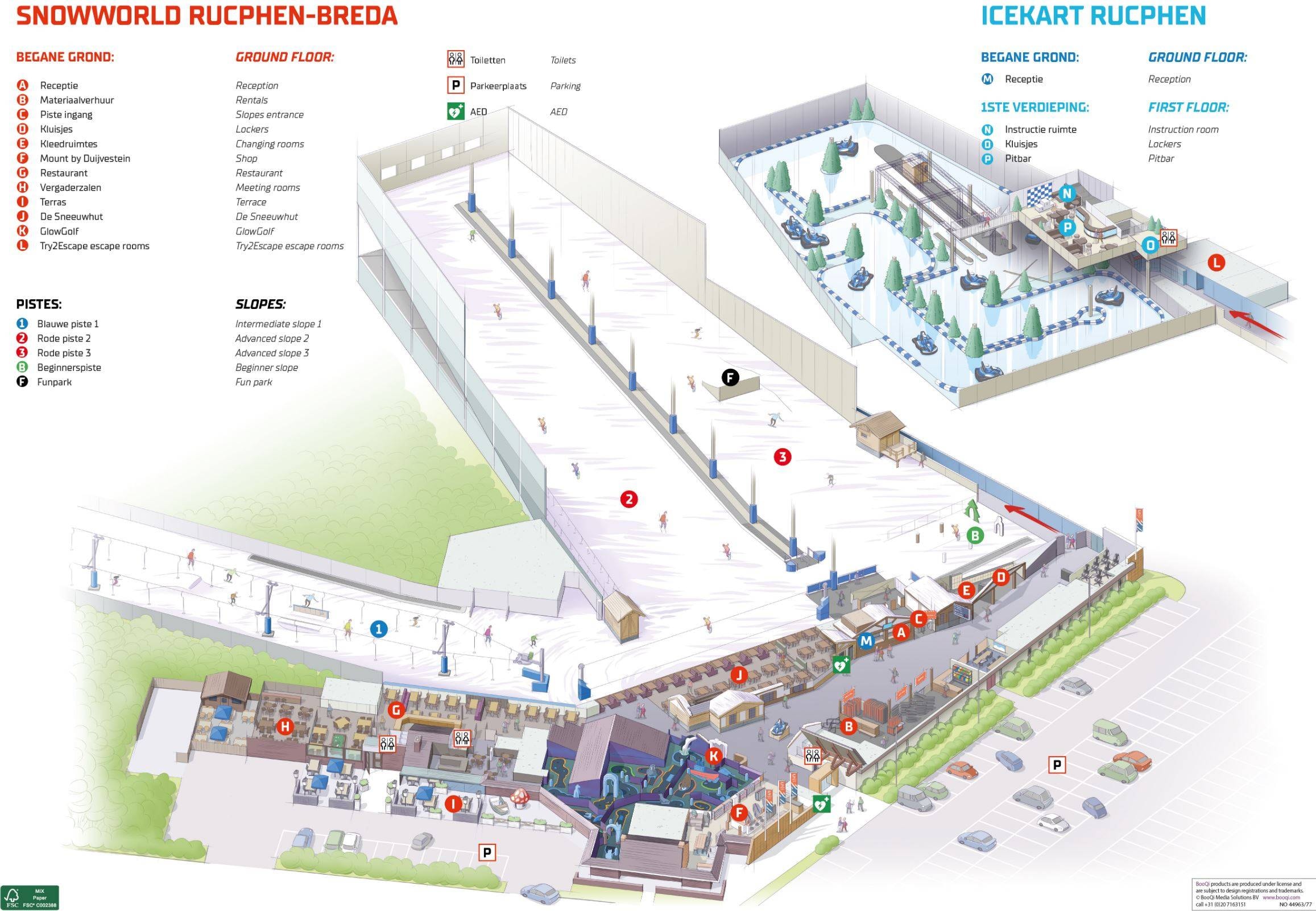 Indoor ski area SnowWorld Rucphen trail map