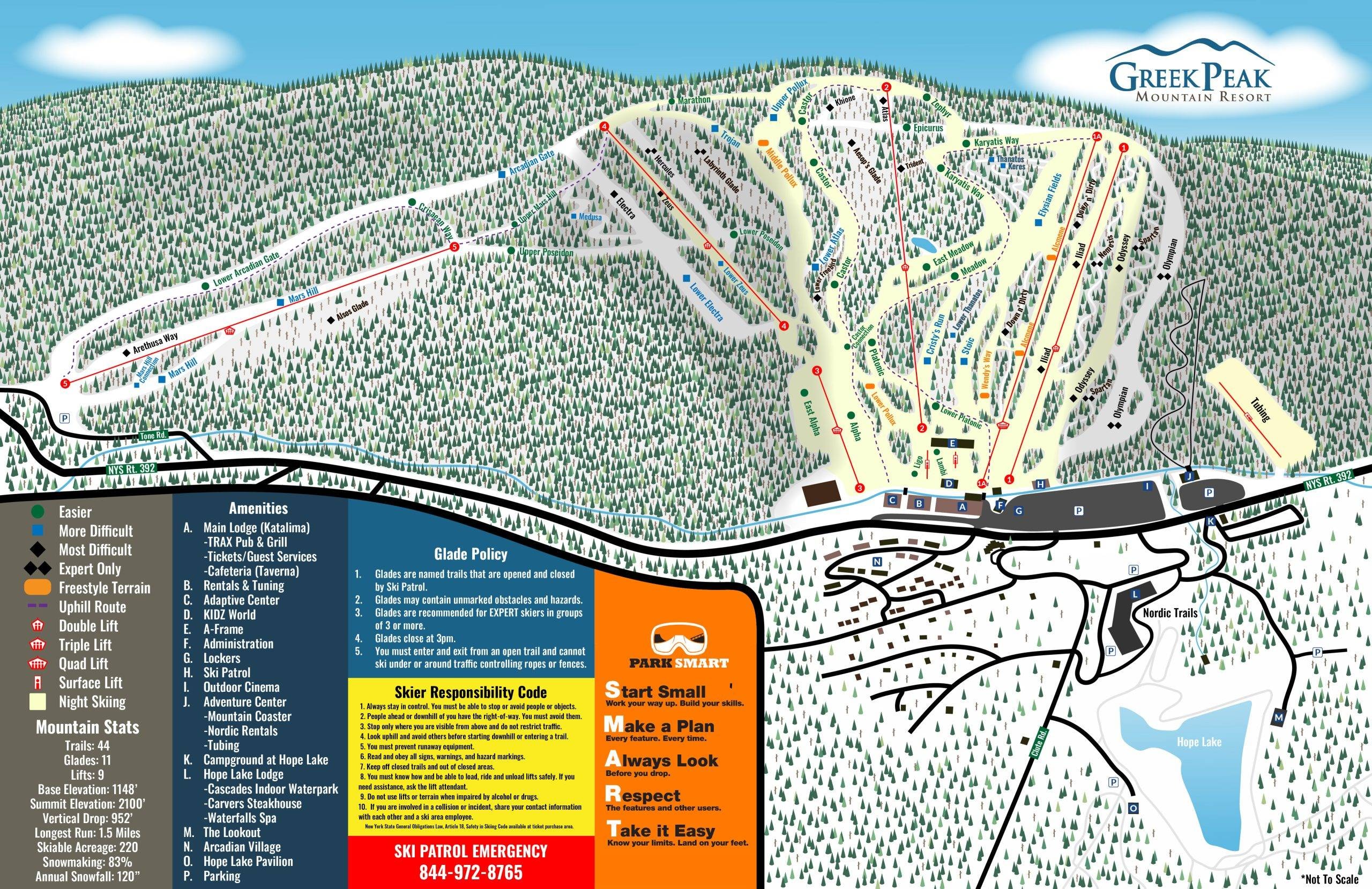 Greek Peak trail map
