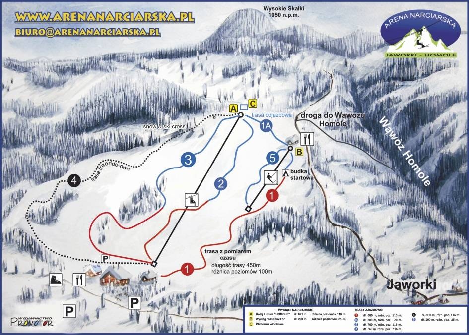 Homole – Jaworki trail map