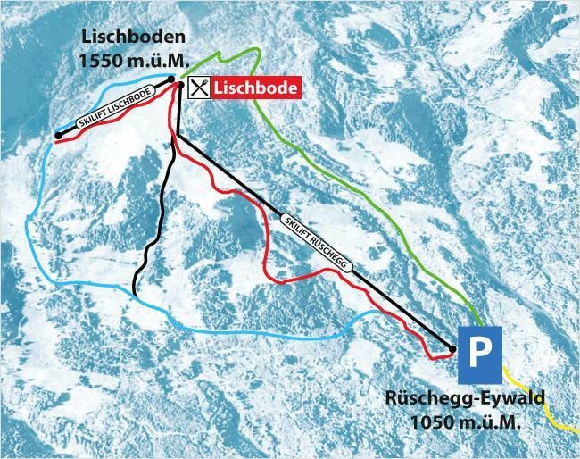 Rüschegg-Eywald – Lischboden trail map