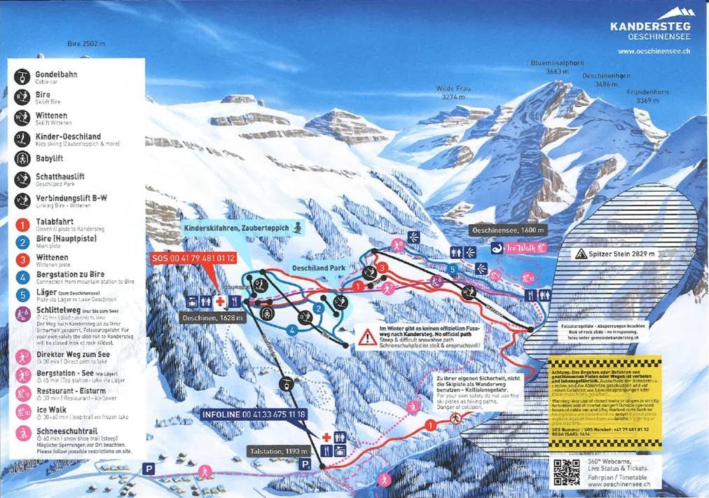 Oeschinensee – Kandersteg trail map