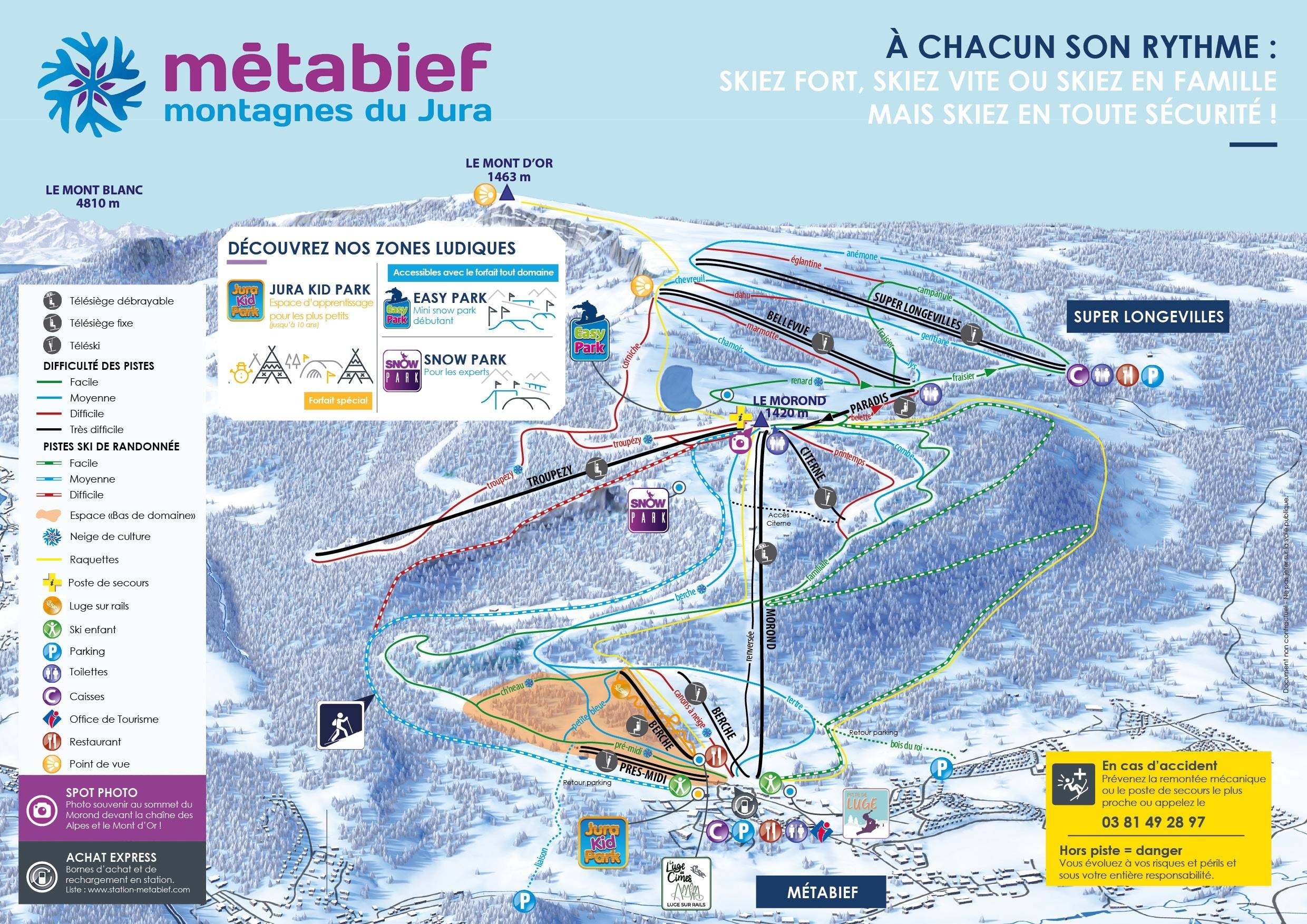 Métabief trail map
