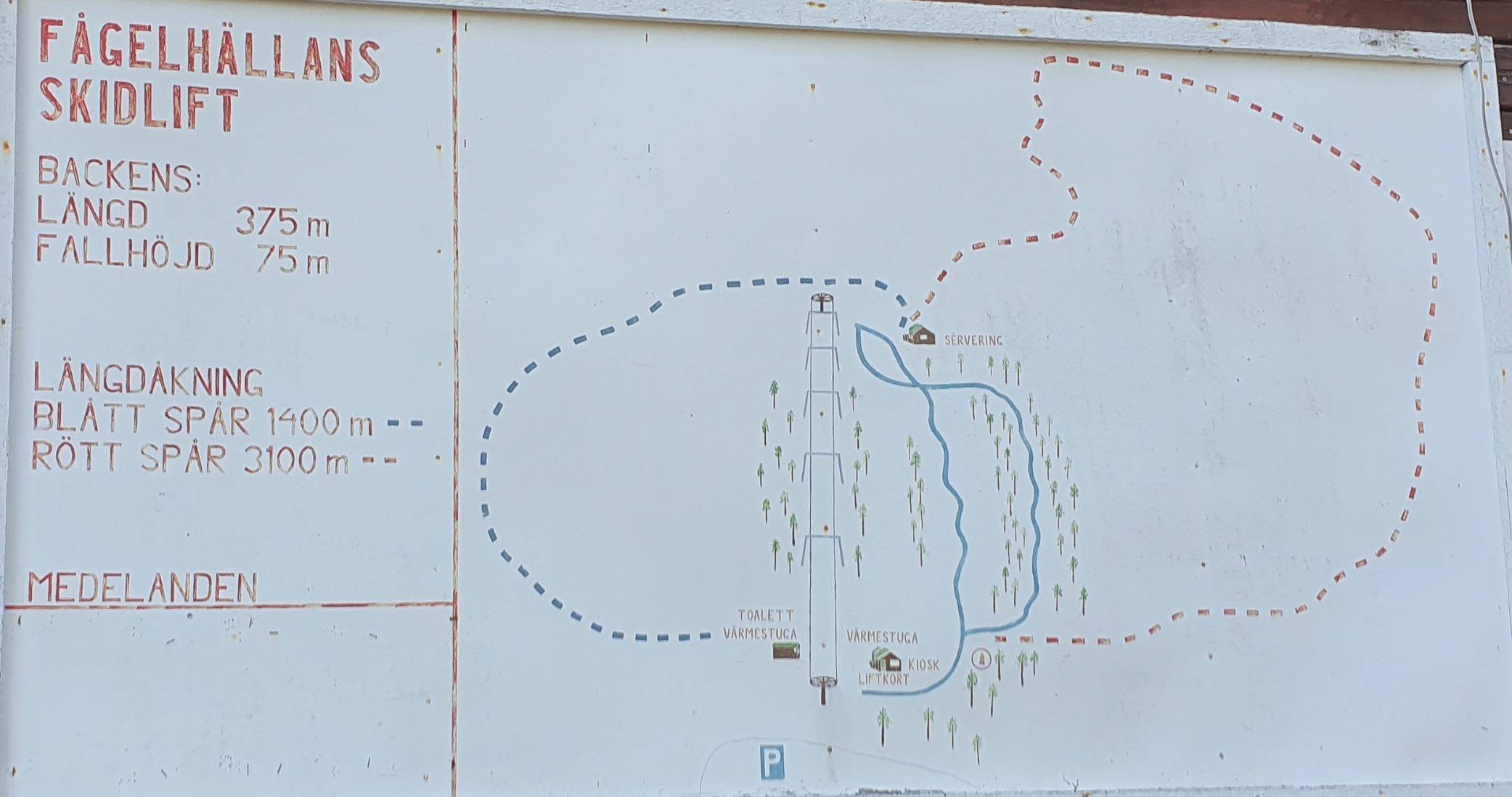 Fågelhällan trail map