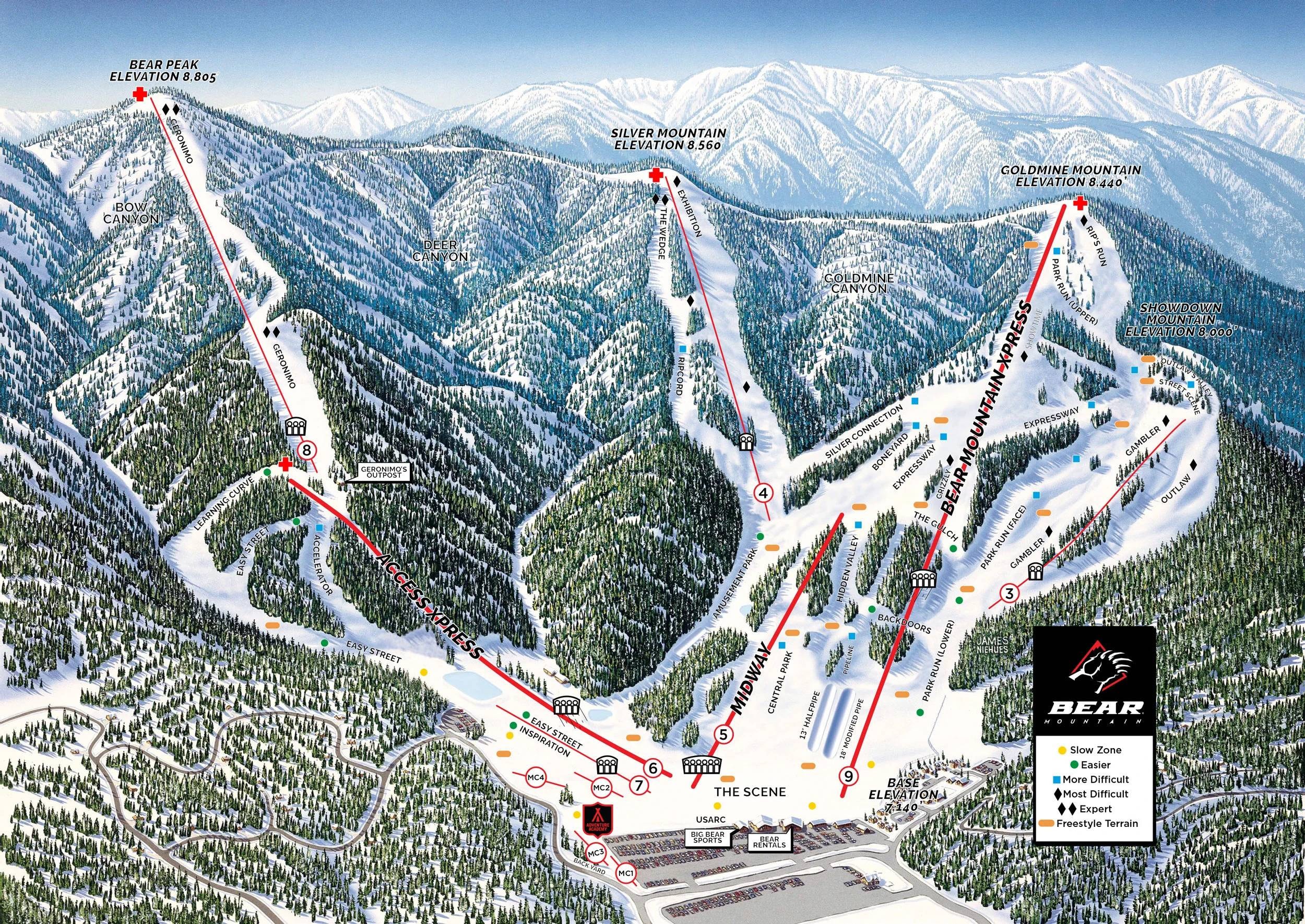 Bear Mountain – Big Bear Lake trail map