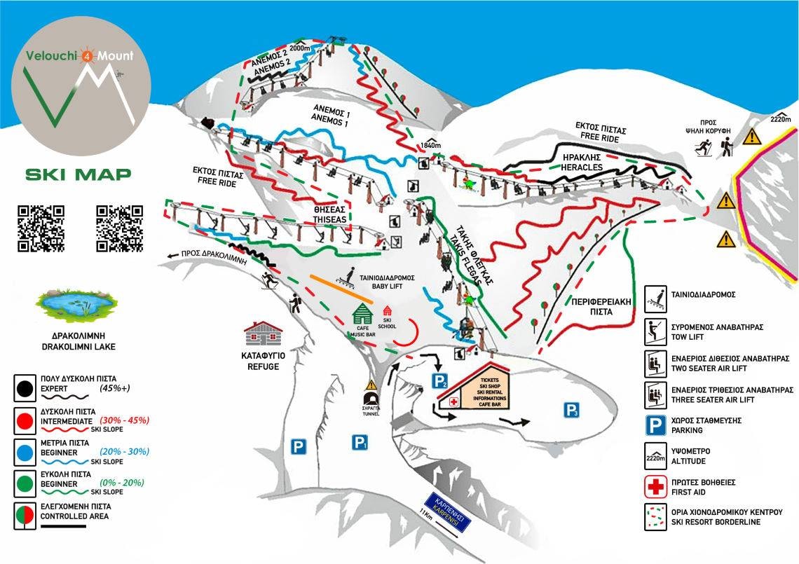 Tymfristos – Velouchi trail map
