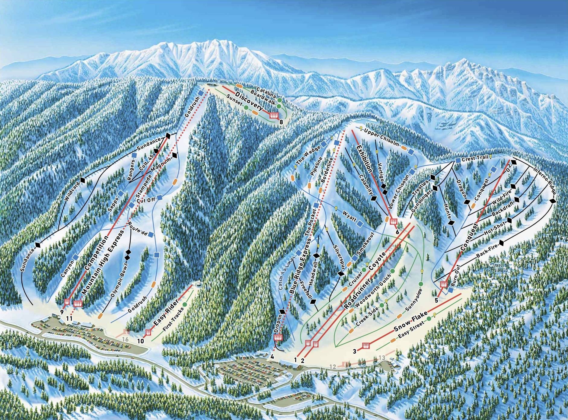 Mountain High West trail map