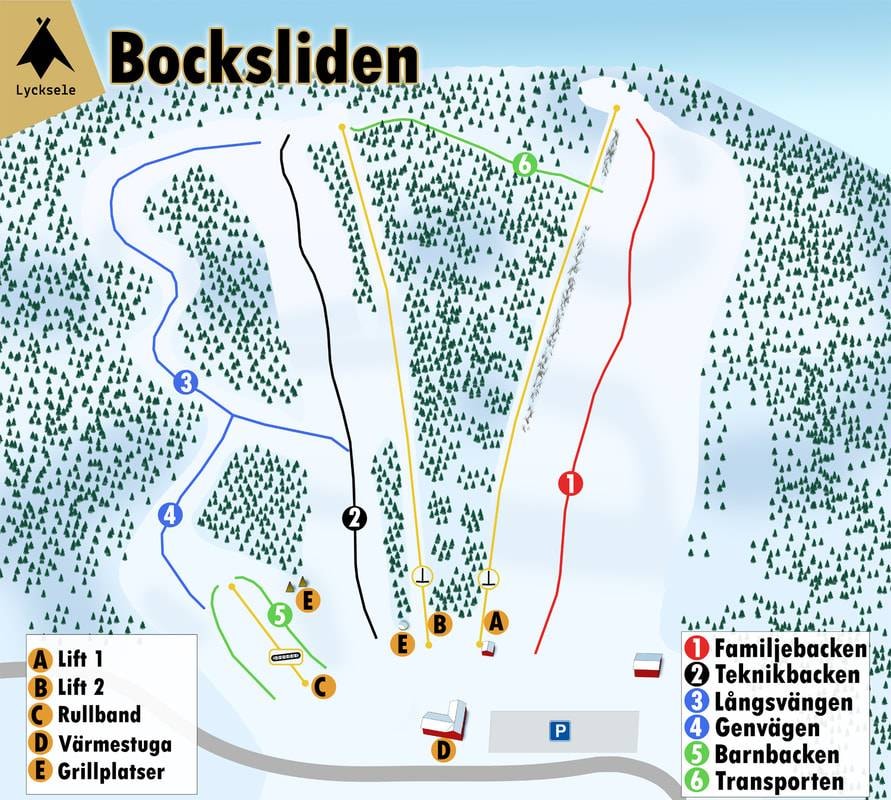 Bocksliden trail map