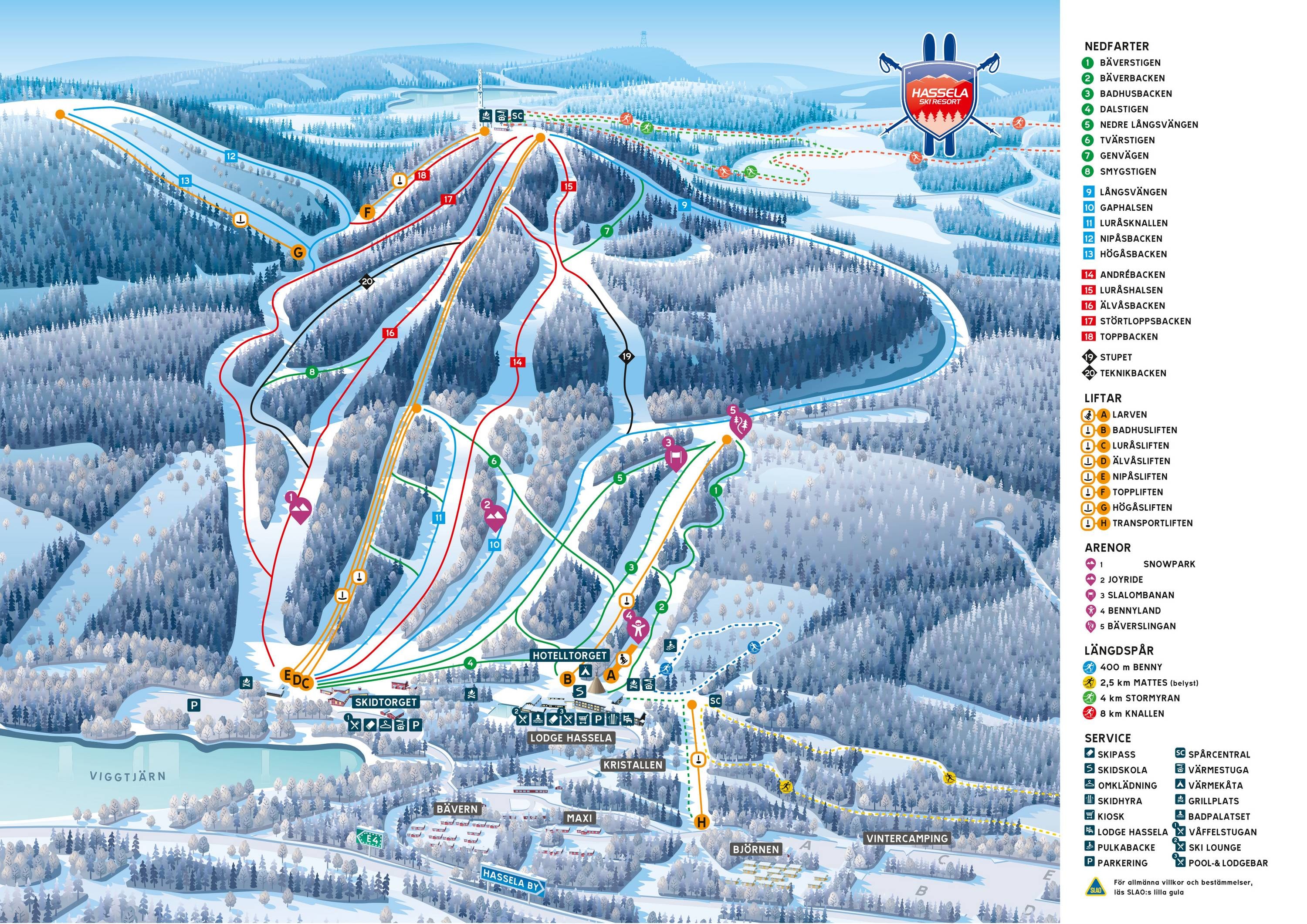 Hassela trail map