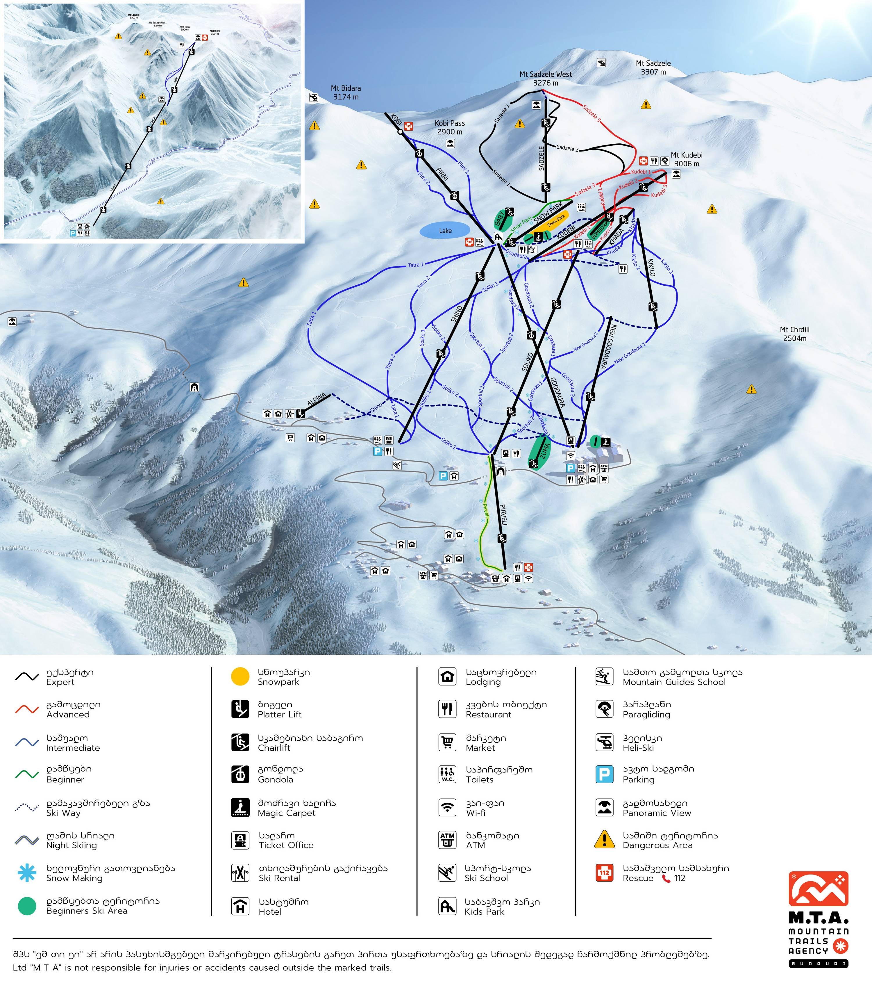 Gudauri trail map
