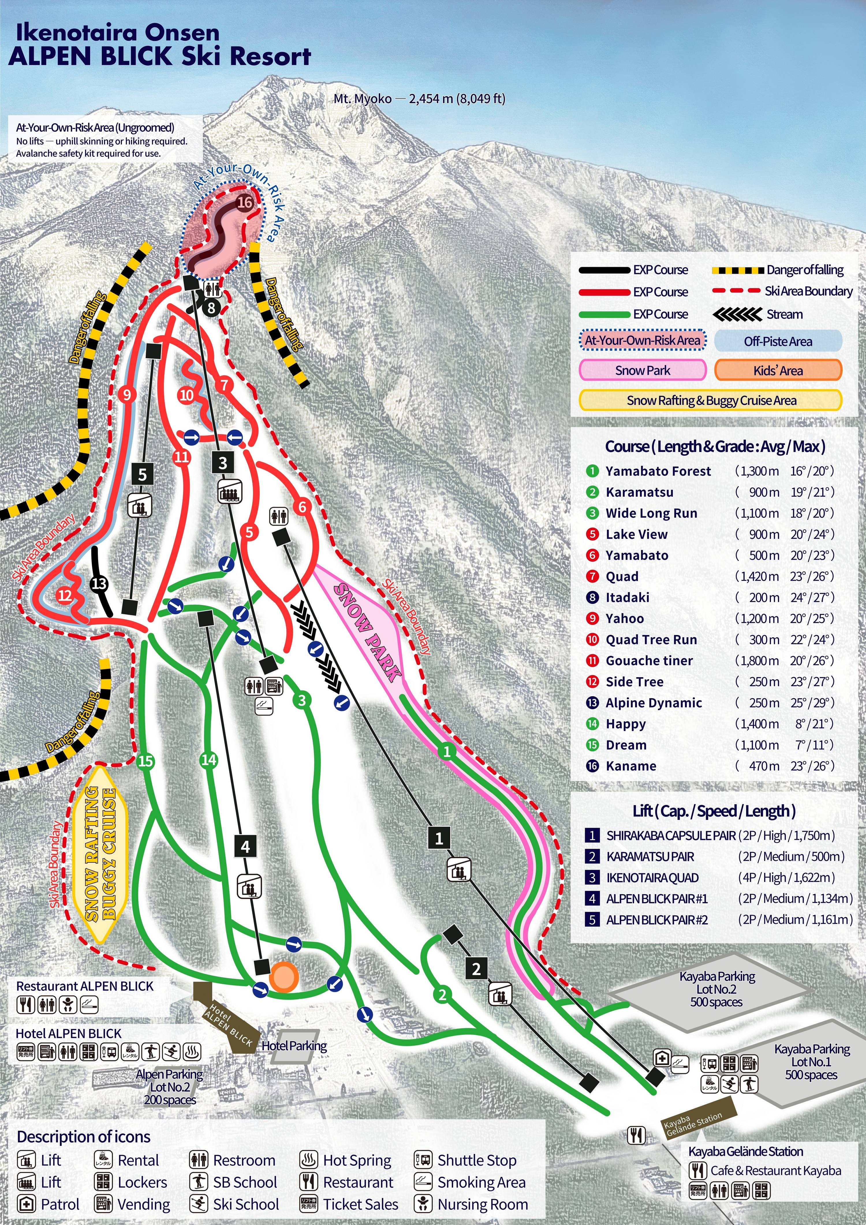 Ikenotaira Onsen trail map