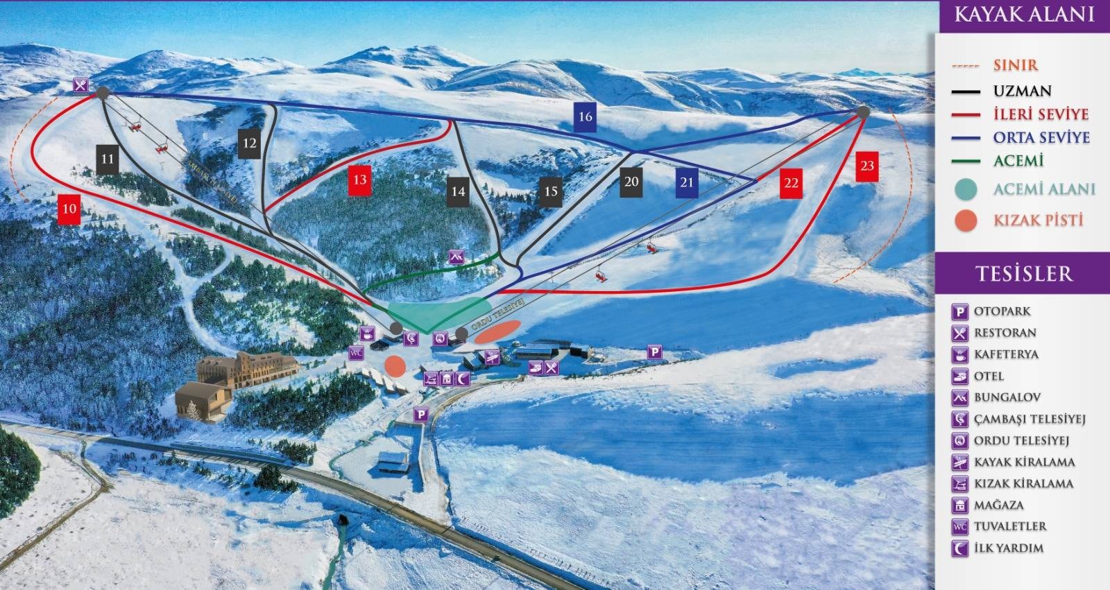 Çambaşı trail map