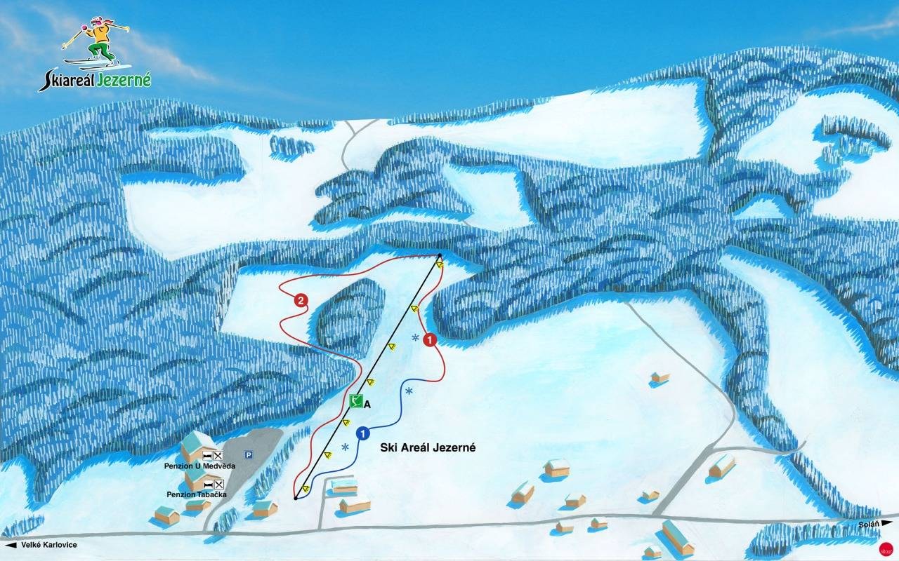 Jezerné – Tabačka trail map