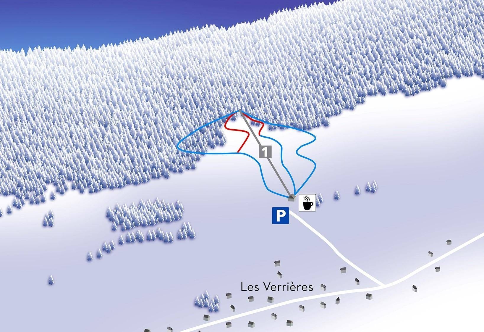 Les Verrières trail map