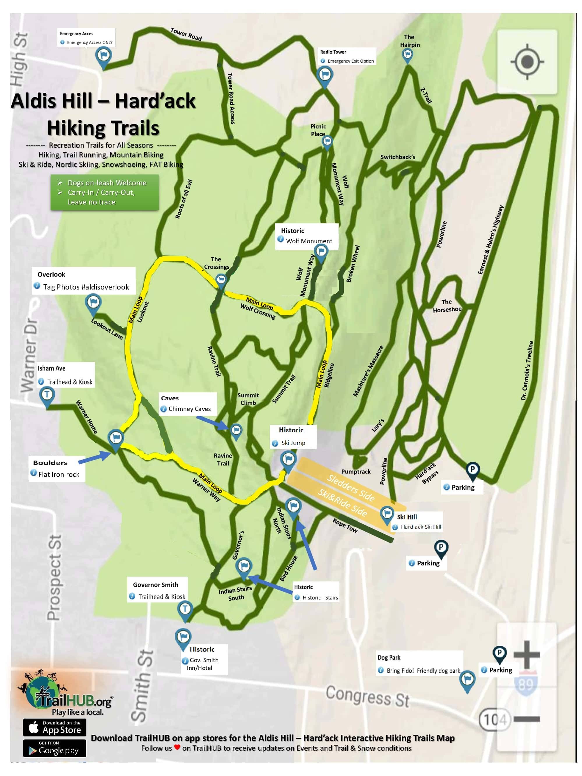 Hard'ack (Aldis Hill) – St. Albans trail map