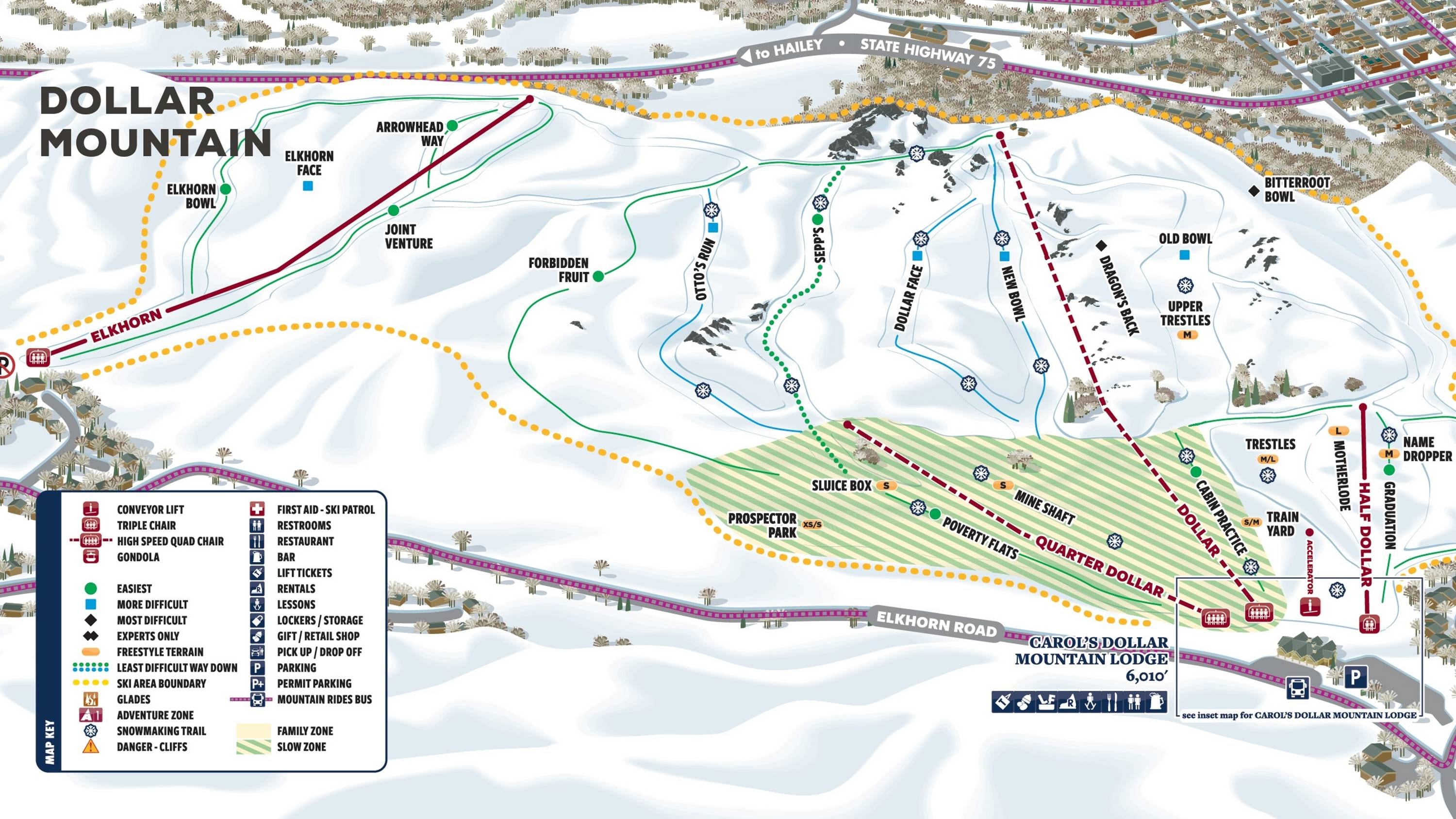 Dollar Mountain – Sun Valley trail map