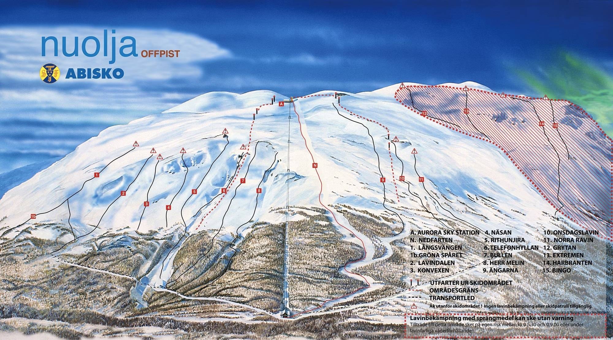 Nuolja – Abisko trail map